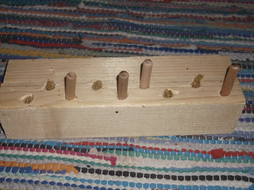 Fertiges Holzdübelspiel