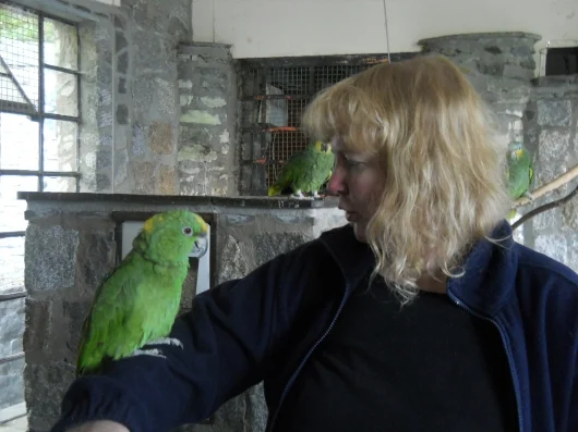 Ich mit Papagei