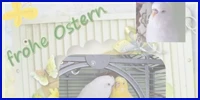 Frohe Ostern - gelber und weißer Welli