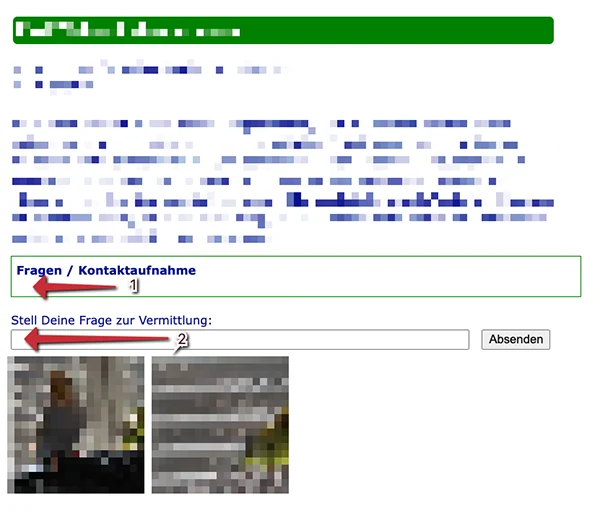Kontaktaufnahme Vermittlung